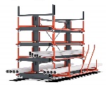 Long material storage - Bartels Roll-Out Rack with manual extraction