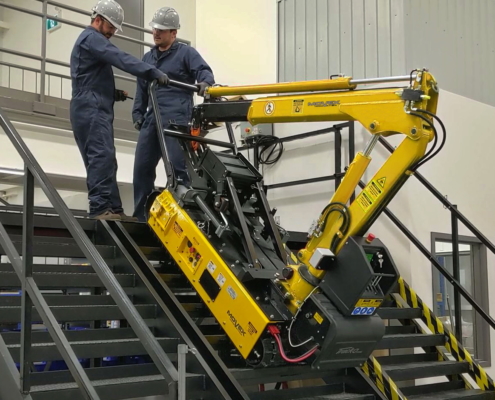 Track-O Mini Crawler Crane M7 on Track-O Twin-Track 66