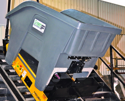 Track-O Greengo lifting system with Waste Container