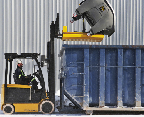 Track-O Greengo lifting system with Waste Container